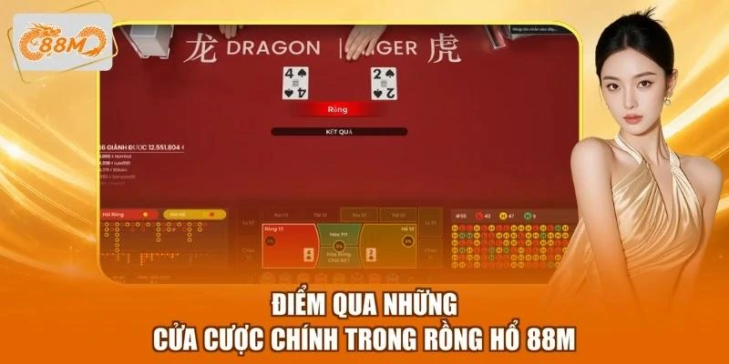 Điểm qua những cửa cược chính trong Rồng Hổ 88M